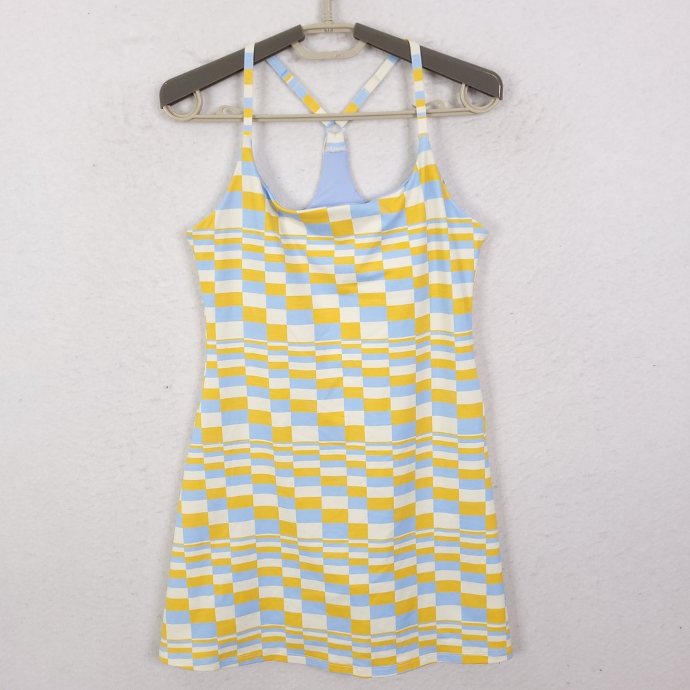 Outdoor Voices Techsweat Move Free Dress Sz M Racerback Activewear Casual Check